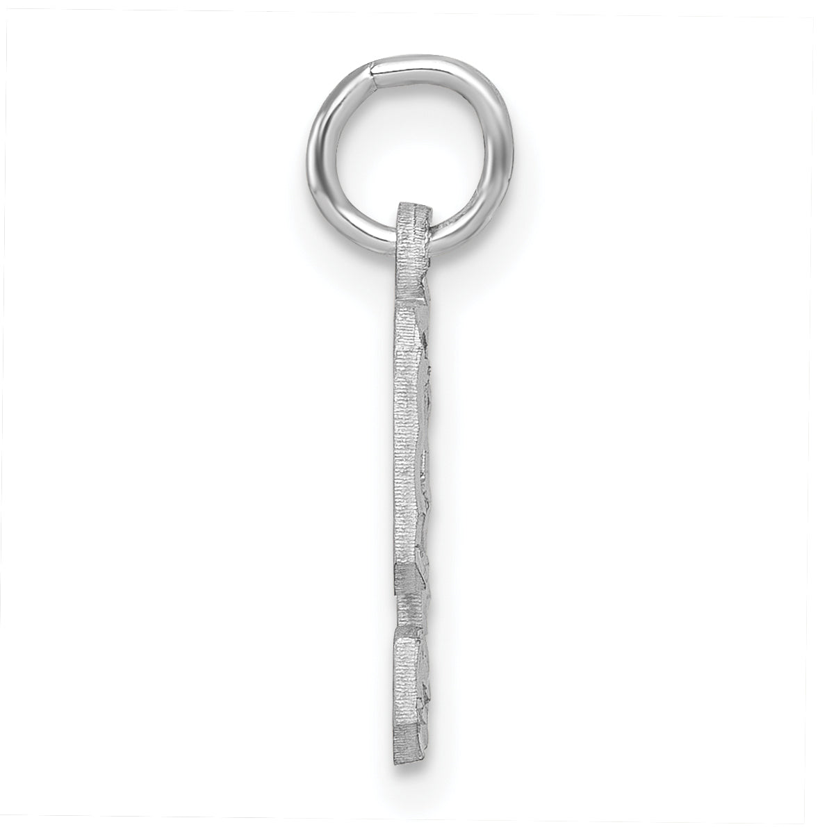 Sterling Silver Rhodium-Plated Diamond-Cut #9 Charm
