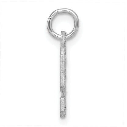 Sterling Silver Rhodium-Plated Diamond-Cut #9 Charm