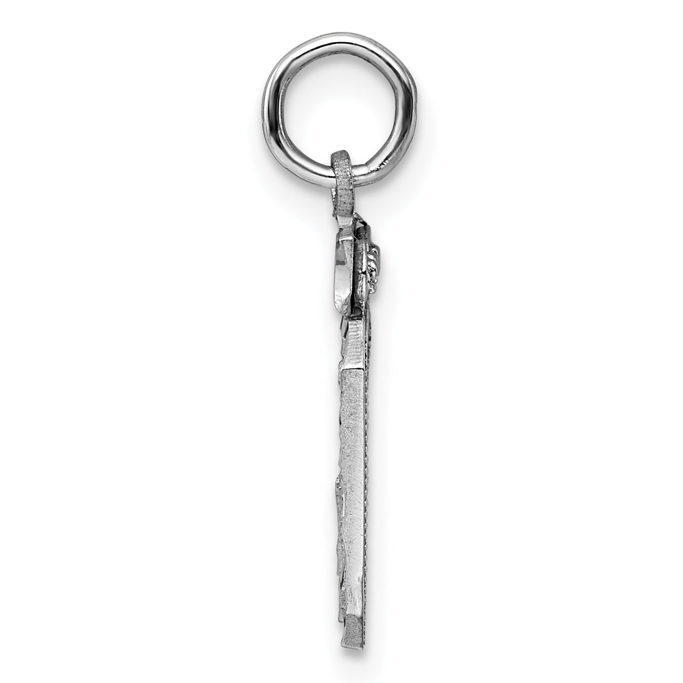 Sterling Silver Rhodium-Plated Diamond-Cut #30 Charm
