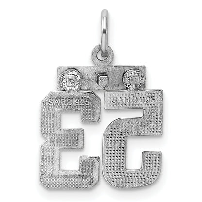 Sterling Silver Rhodium-Plated Diamond-Cut #53 Charm