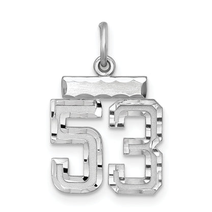 Sterling Silver Rhodium-Plated Diamond-Cut #53 Charm