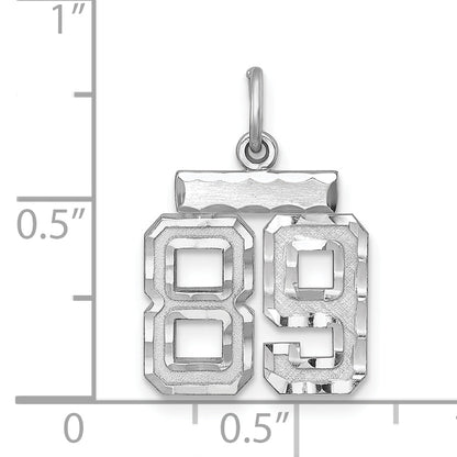 Sterling Silver Rhodium-Plated Diamond-Cut #89 Charm