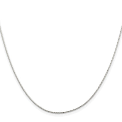 20 Inch Sterling Silver 1mm Round Snake Chain Necklace