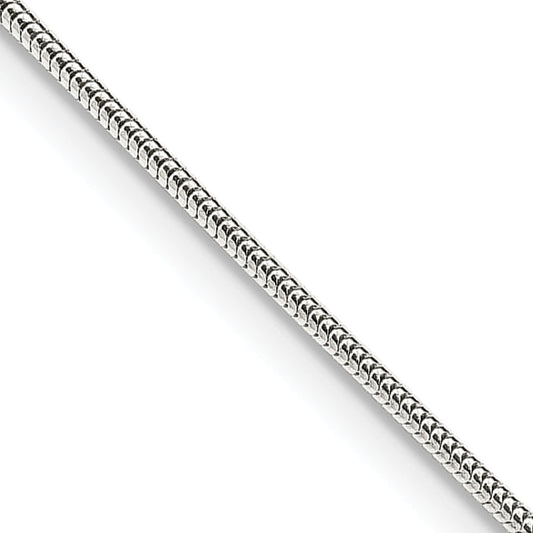 18 Inch Sterling Silver 1mm Round Snake Chain Necklace