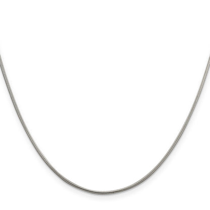 24 Inch Sterling Silver 1.5mm Round Snake Chain Necklace