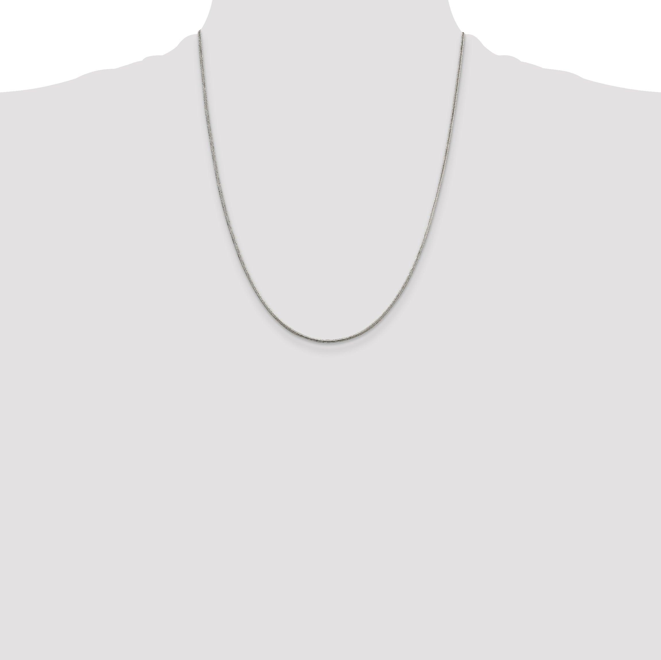 22 Inch Sterling Silver 1.5mm Round Snake Chain Necklace