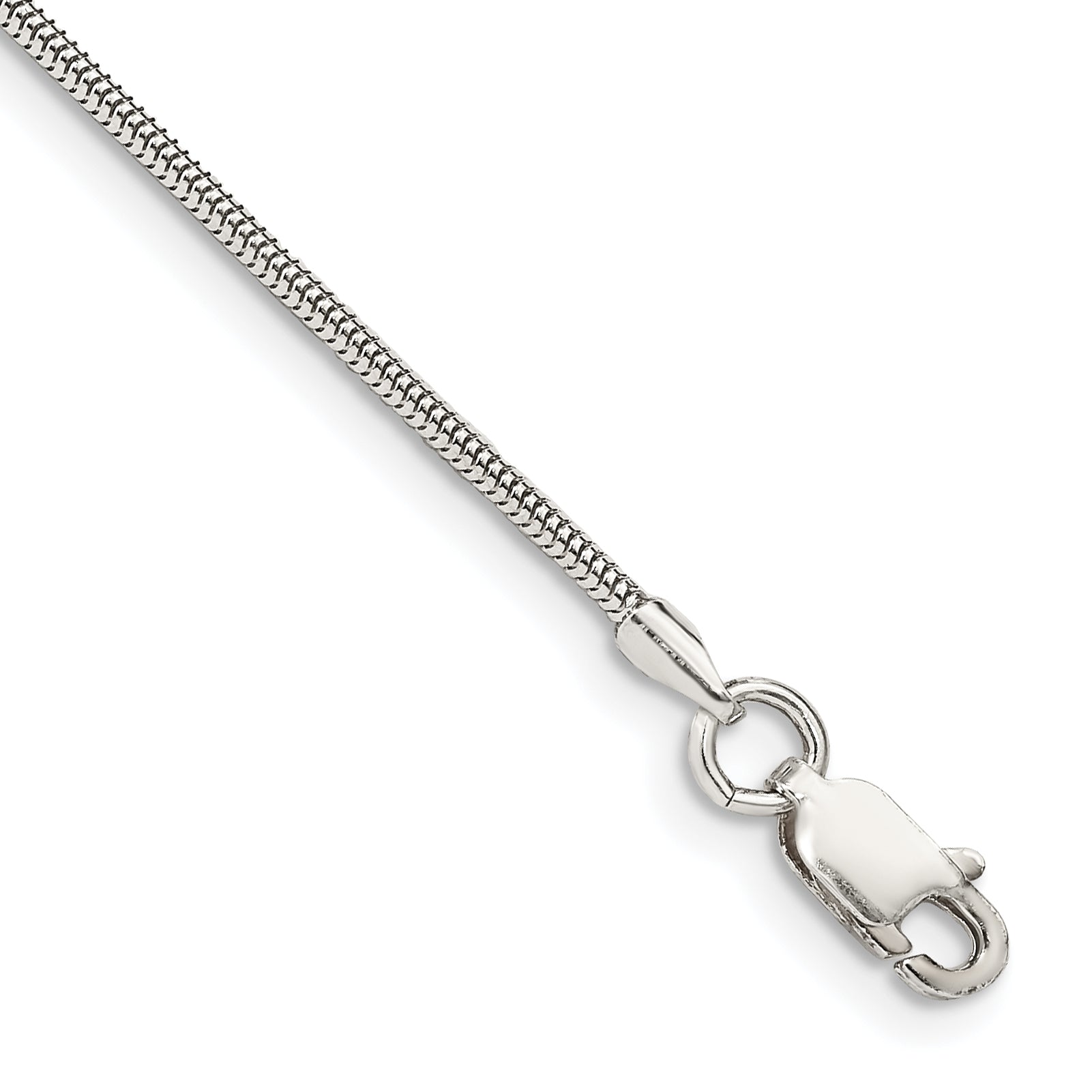 9 Inch Sterling Silver 1.5mm Round Snake Chain Anklet