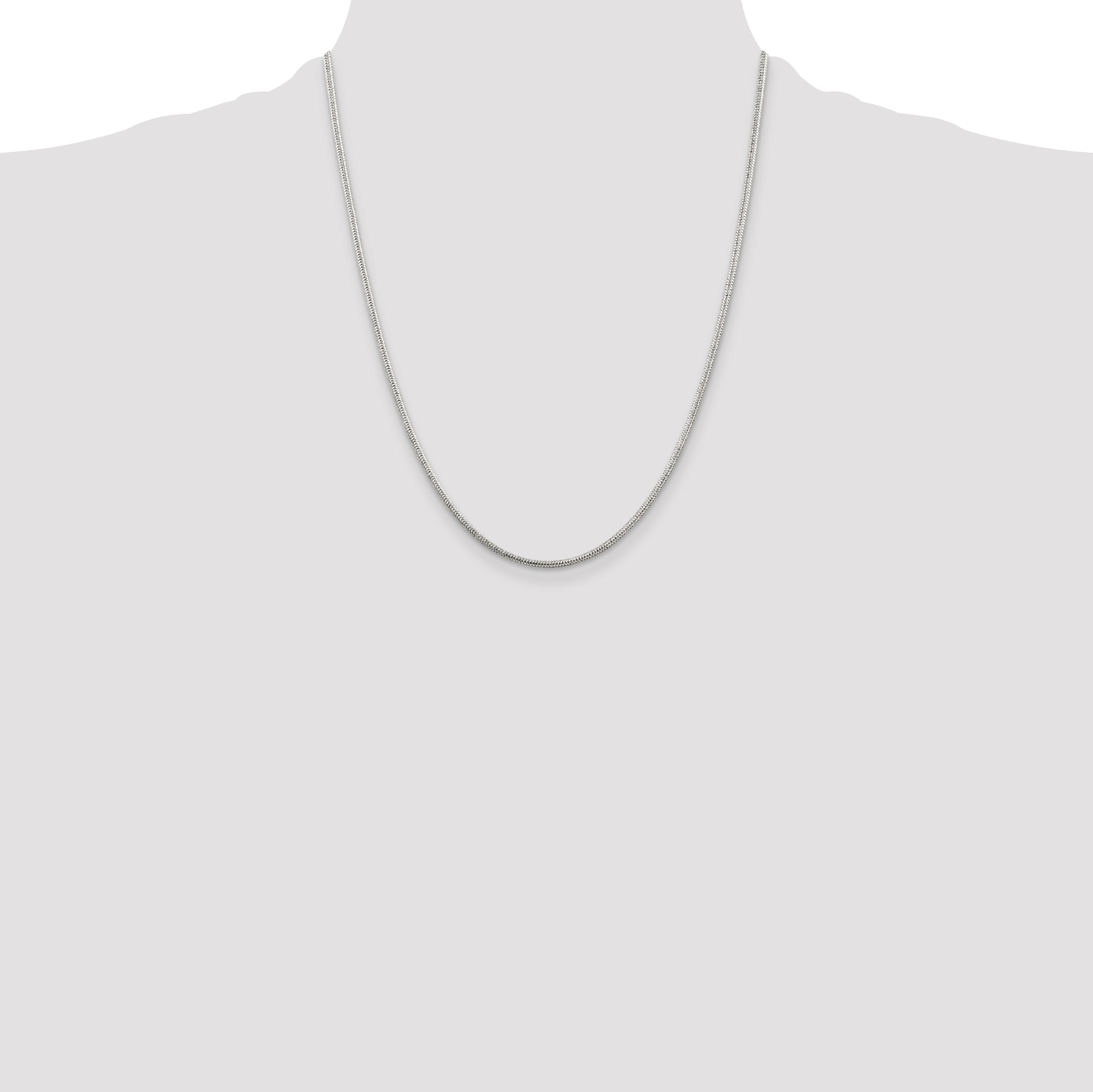 22 Inch Sterling Silver 1.6mm Round Snake Chain Necklace