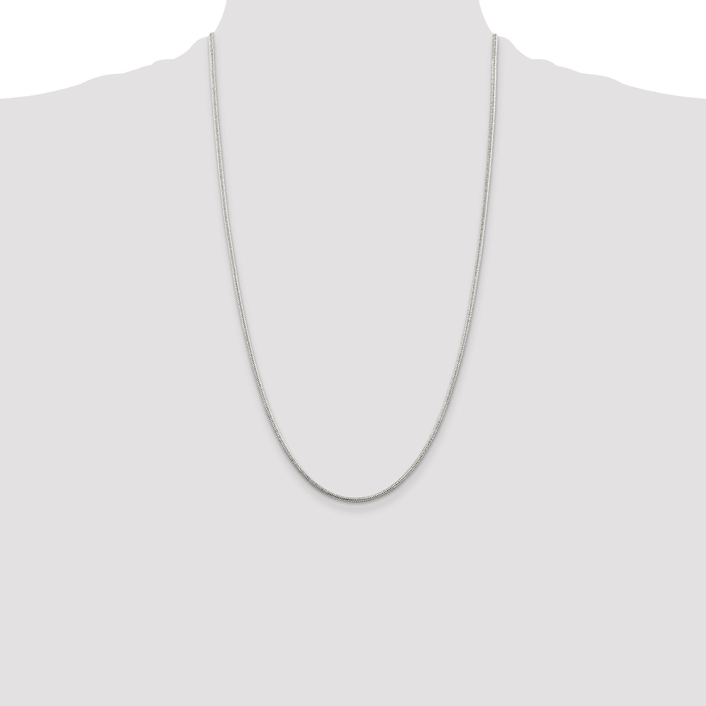 26 Inch Sterling Silver 1.6mm Round Snake Chain Necklace
