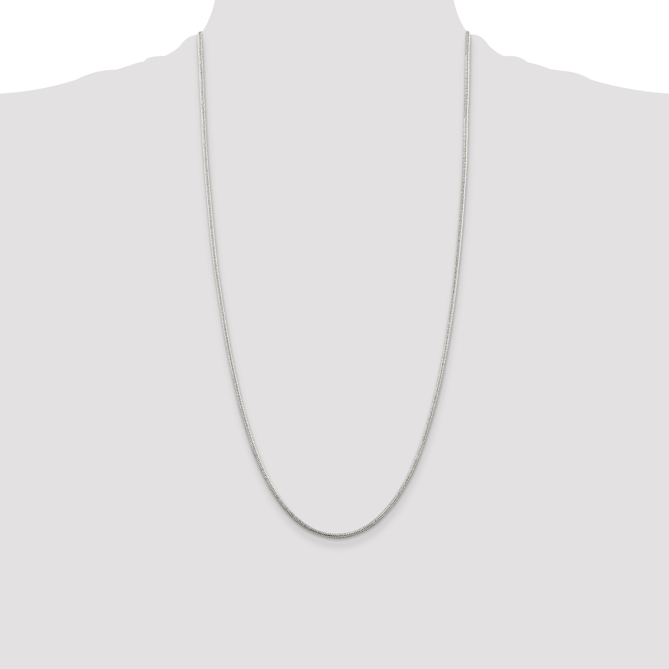 28 Inch Sterling Silver 1.6mm Round Snake Chain Necklace