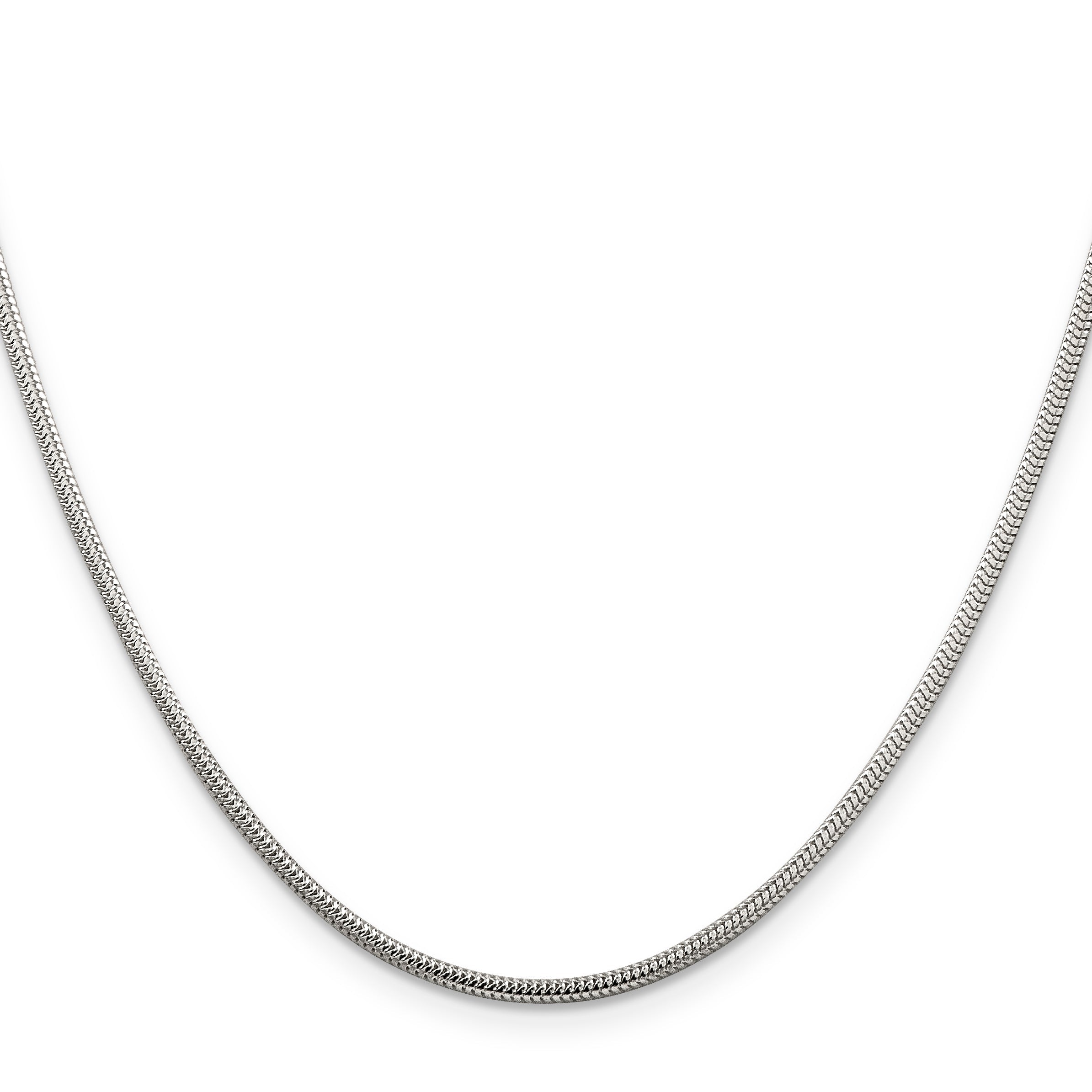 28 Inch Sterling Silver 2mm Round Snake Chain Necklace