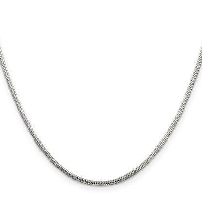 28 Inch Sterling Silver 2mm Round Snake Chain Necklace