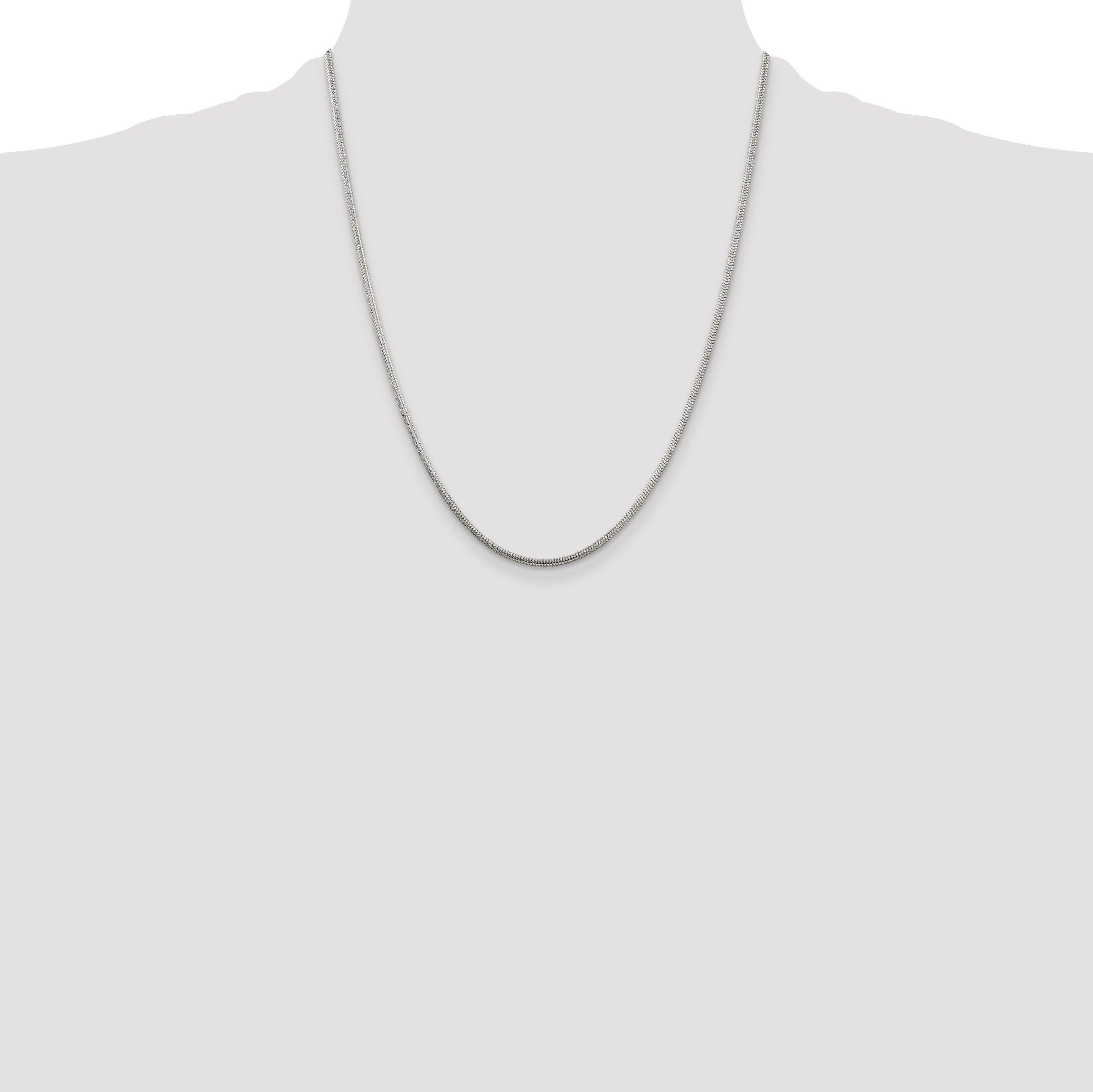 22 Inch Sterling Silver 2mm Round Snake Chain Necklace