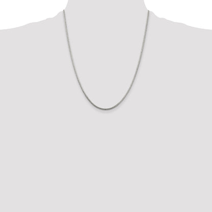 22 Inch Sterling Silver 2mm Round Snake Chain Necklace