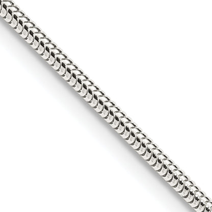 28 Inch Sterling Silver 2mm Round Snake Chain Necklace