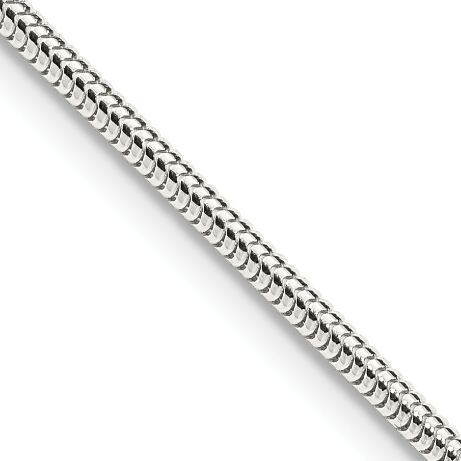 30 Inch Sterling Silver 2mm Round Snake Chain Necklace