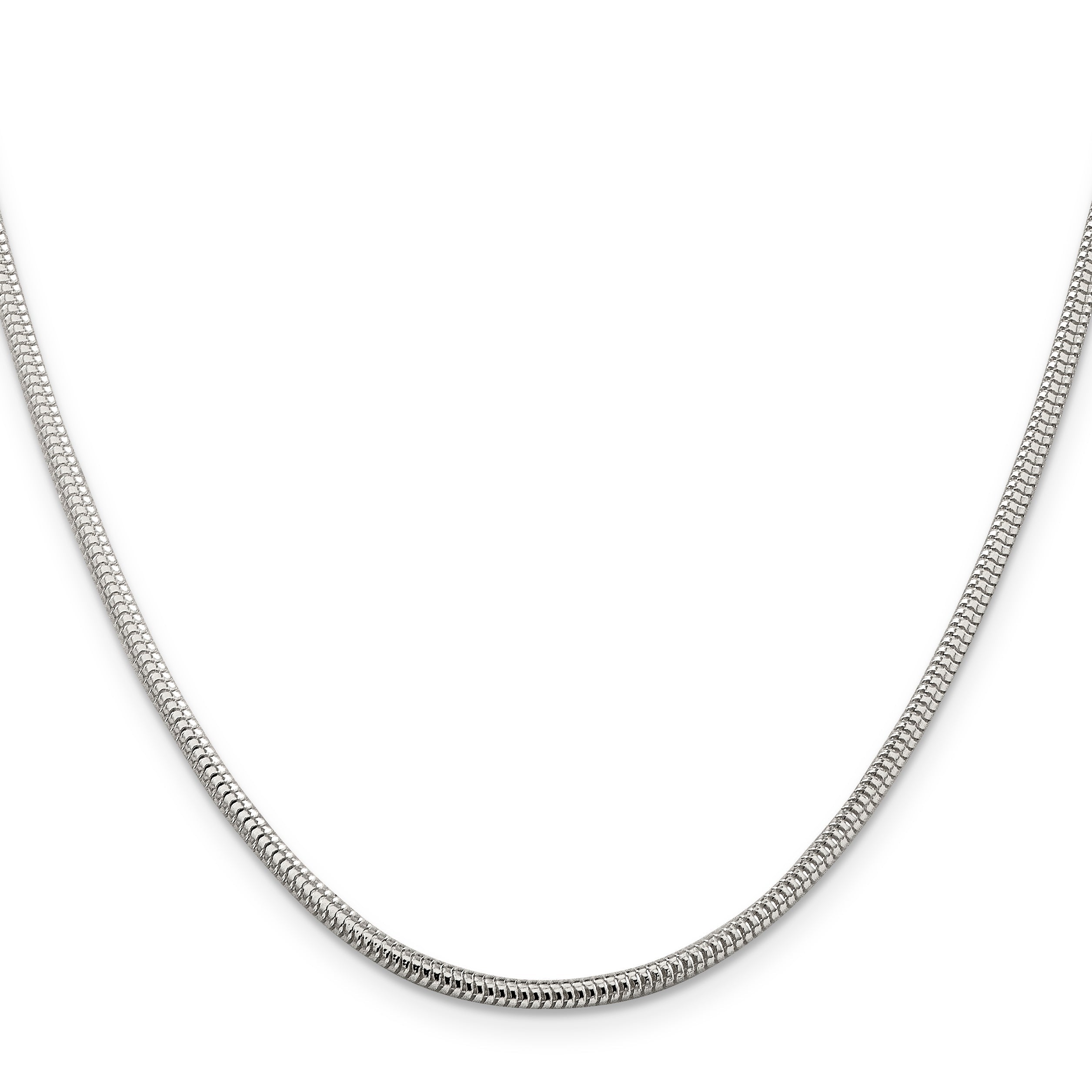 22 Inch Sterling Silver 2.5mm Round Snake Chain Necklace