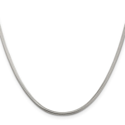 24 Inch Sterling Silver 2.5mm Round Snake Chain Necklace