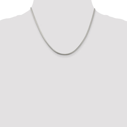 18 Inch Sterling Silver 2.5mm Round Snake Chain Necklace