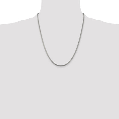 22 Inch Sterling Silver 2.5mm Round Snake Chain Necklace