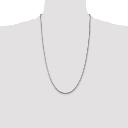 26 Inch Sterling Silver 2.5mm Round Snake Chain Necklace