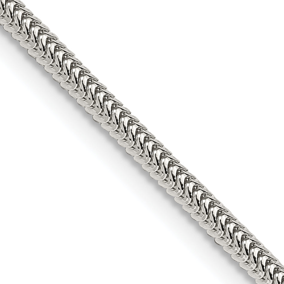 26 Inch Sterling Silver 2.5mm Round Snake Chain Necklace