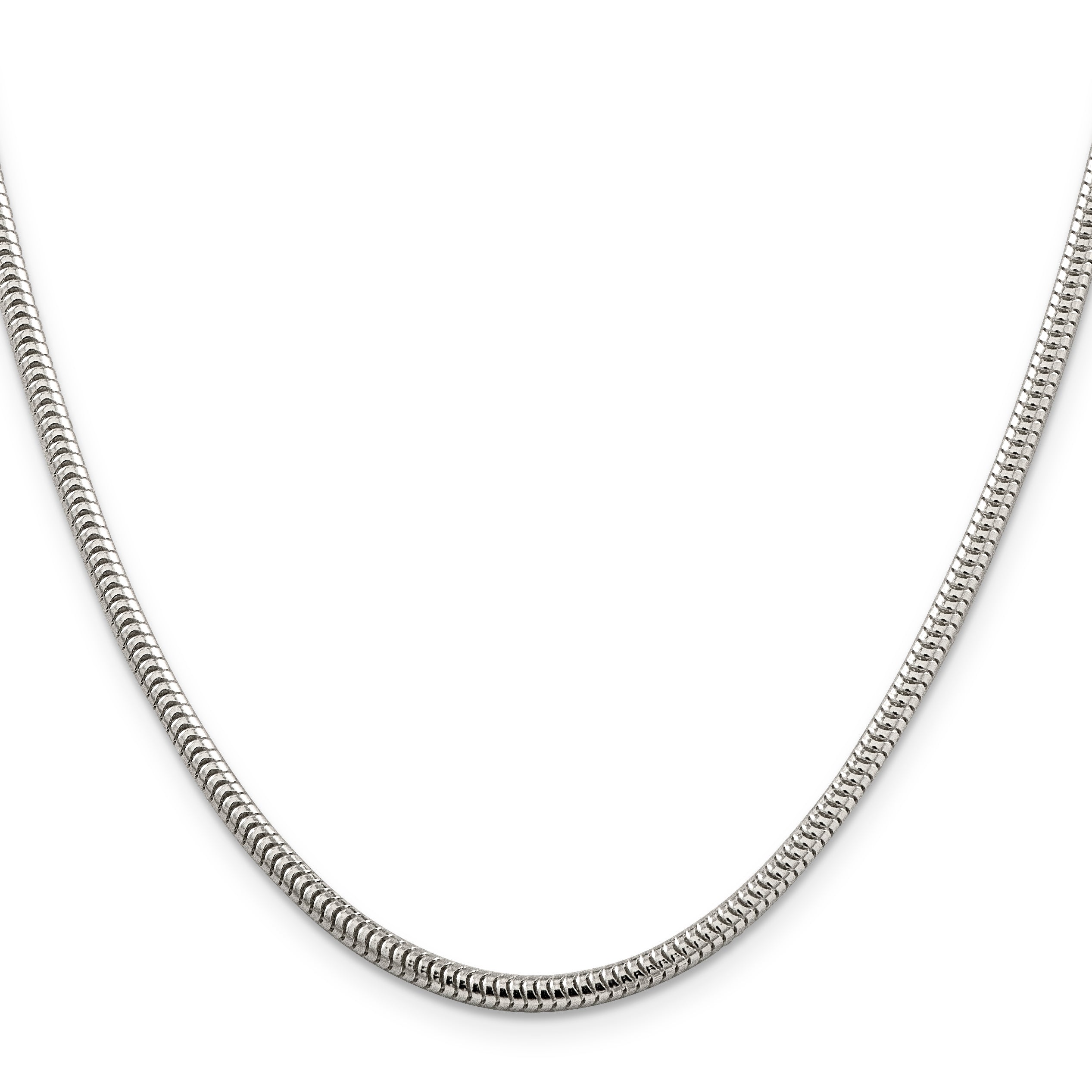 16 Inch Sterling Silver 3mm Round Snake Chain Necklace