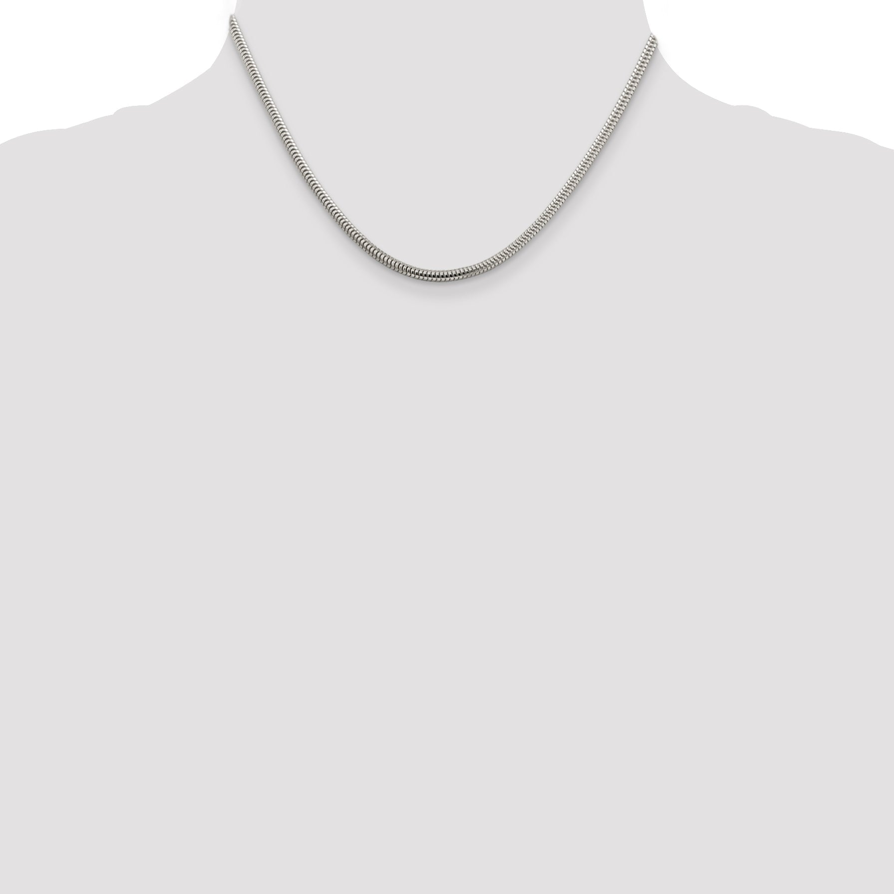 16 Inch Sterling Silver 3mm Round Snake Chain Necklace