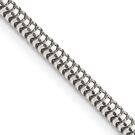 28 Inch Sterling Silver 3mm Round Snake Chain Necklace