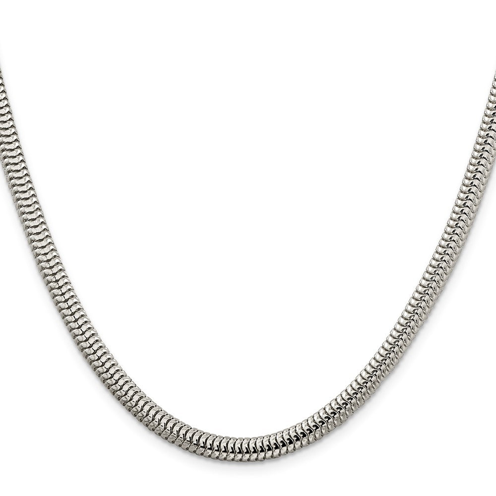 24 Inch Sterling Silver 5mm Round Snake Chain Necklace