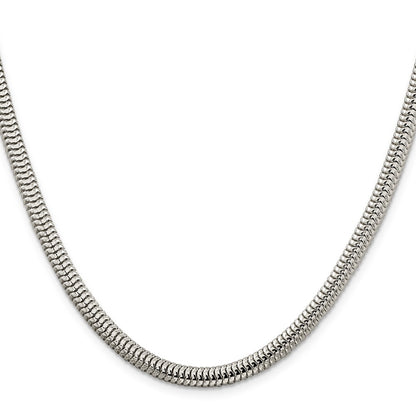 18 Inch Sterling Silver 5mm Round Snake Chain Necklace