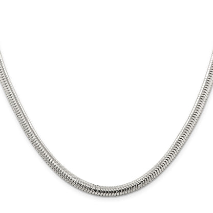 26 Inch Sterling Silver 6mm Round Snake Chain Necklace