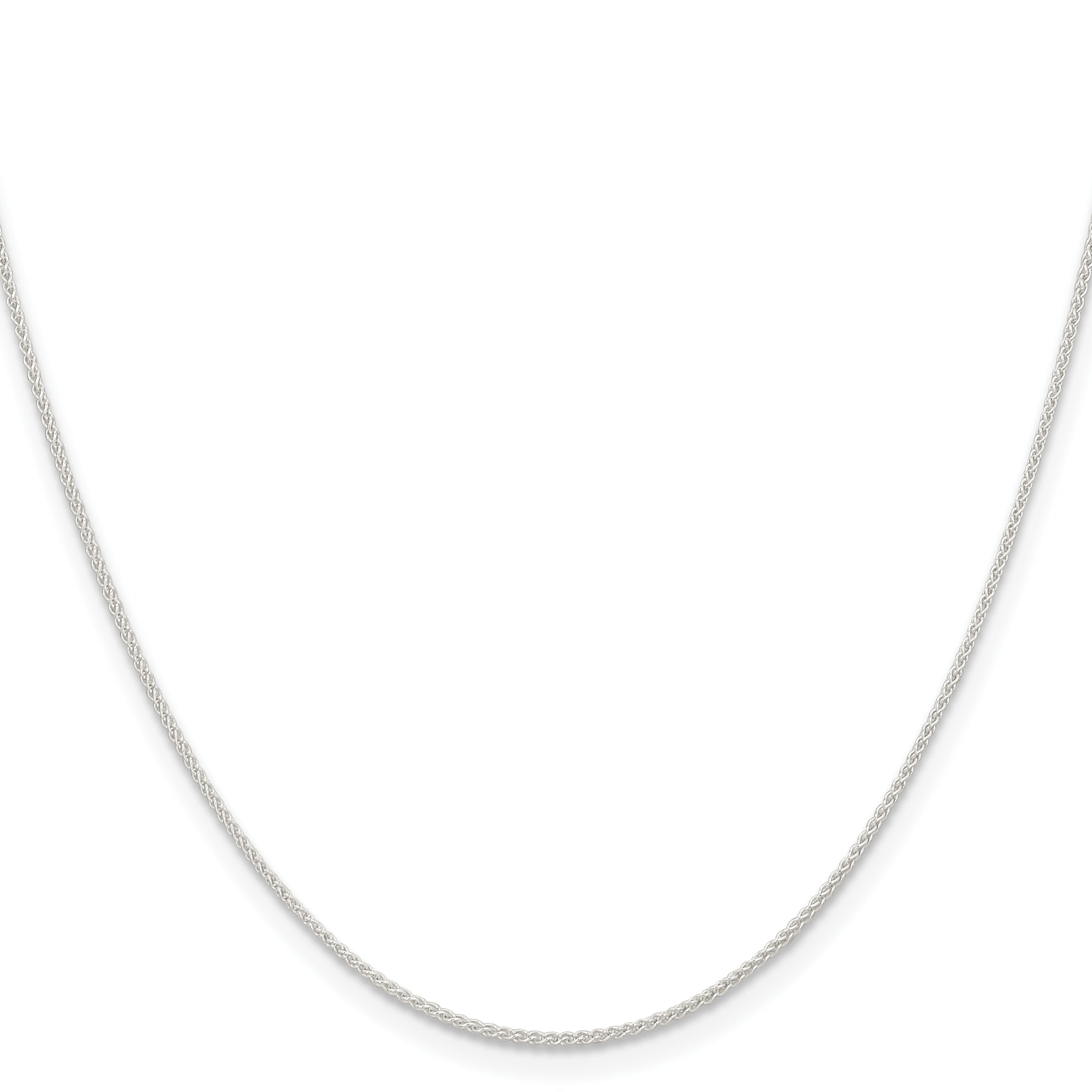 18 Inch Sterling Silver 1mm Round Spiga Chain W/2In Ext.