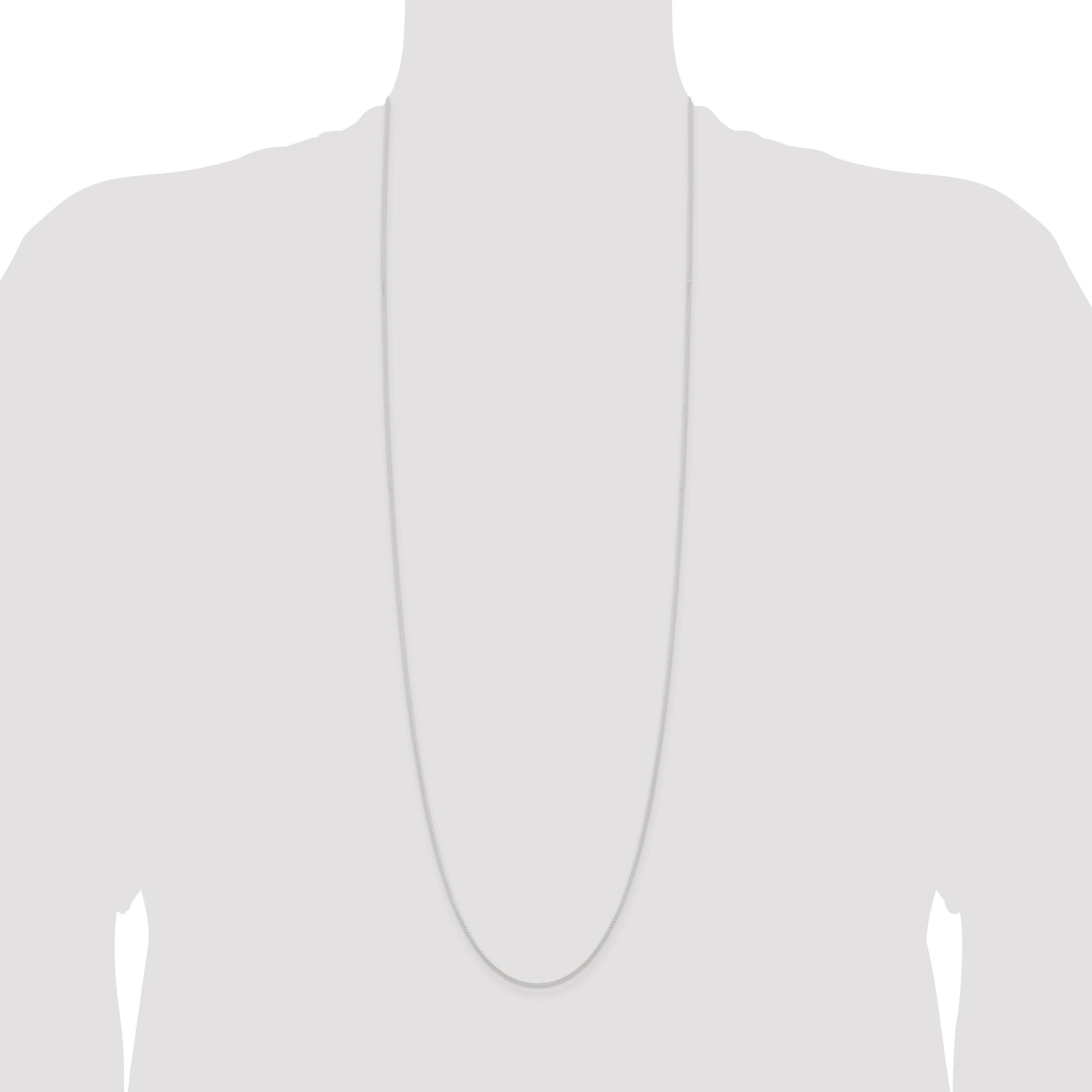 36 Inch Sterling Silver 1mm Round Spiga Chain Necklace