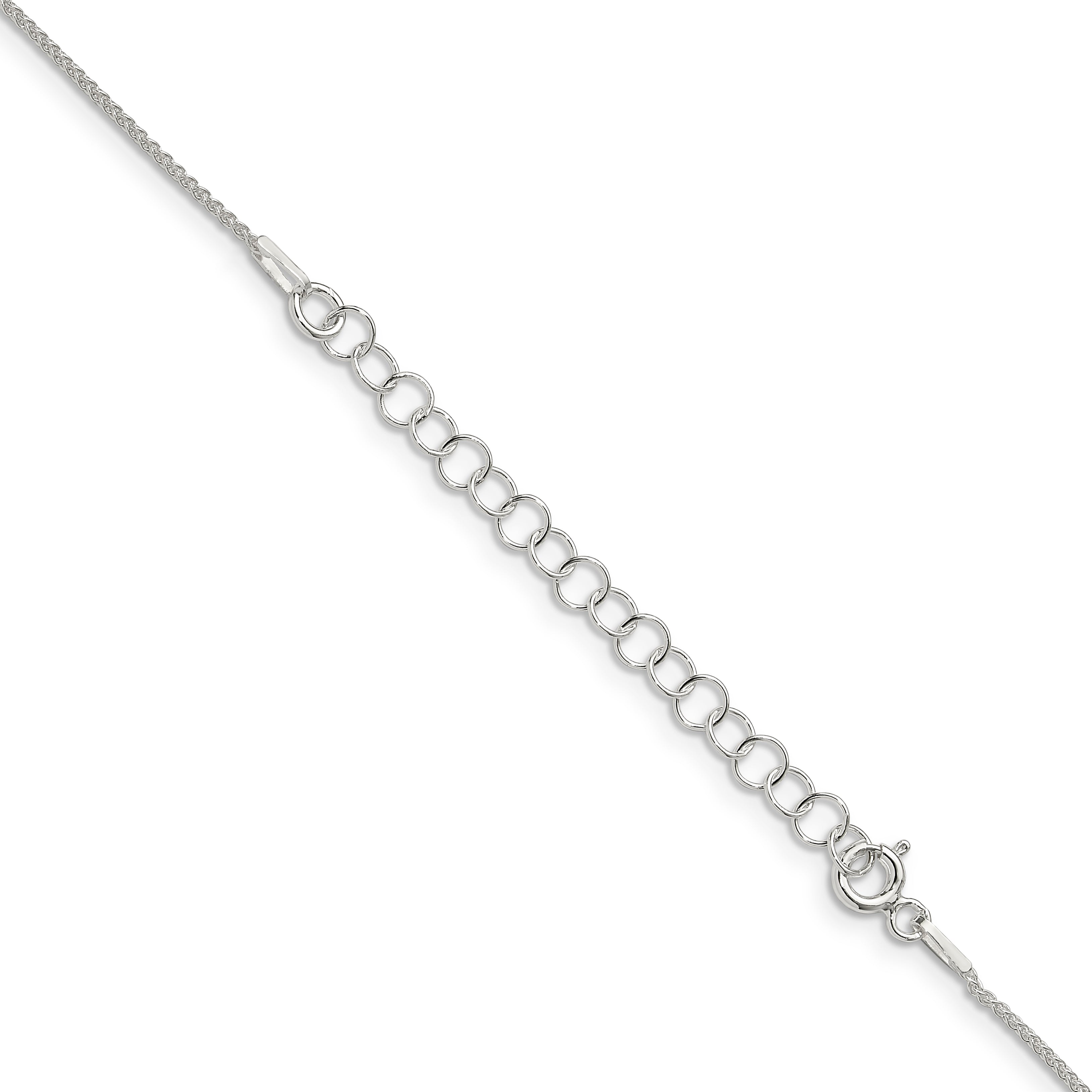 18 Inch Sterling Silver 1mm Round Spiga Chain W/2In Ext.