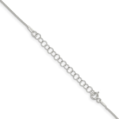 18 Inch Sterling Silver 1mm Round Spiga Chain W/2In Ext.