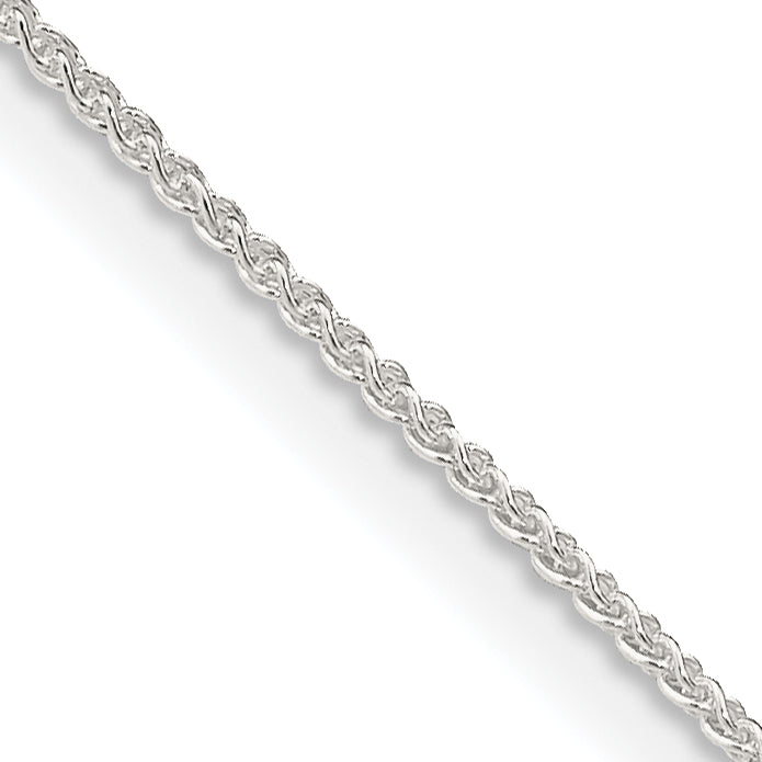 18 Inch Sterling Silver 1mm Round Spiga Chain W/2In Ext.