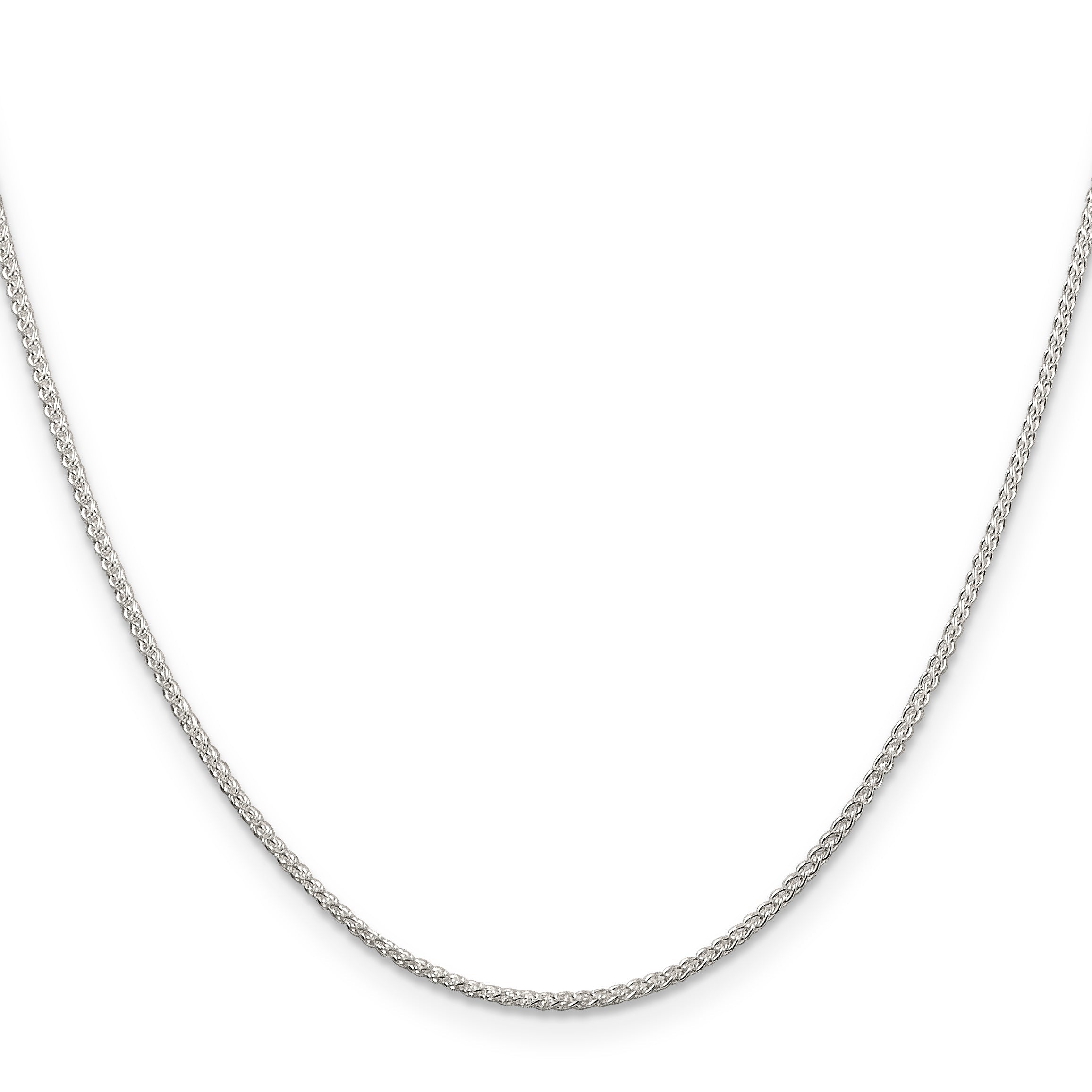24 Inch Sterling Silver 1.25mm Round Spiga Chain Necklace