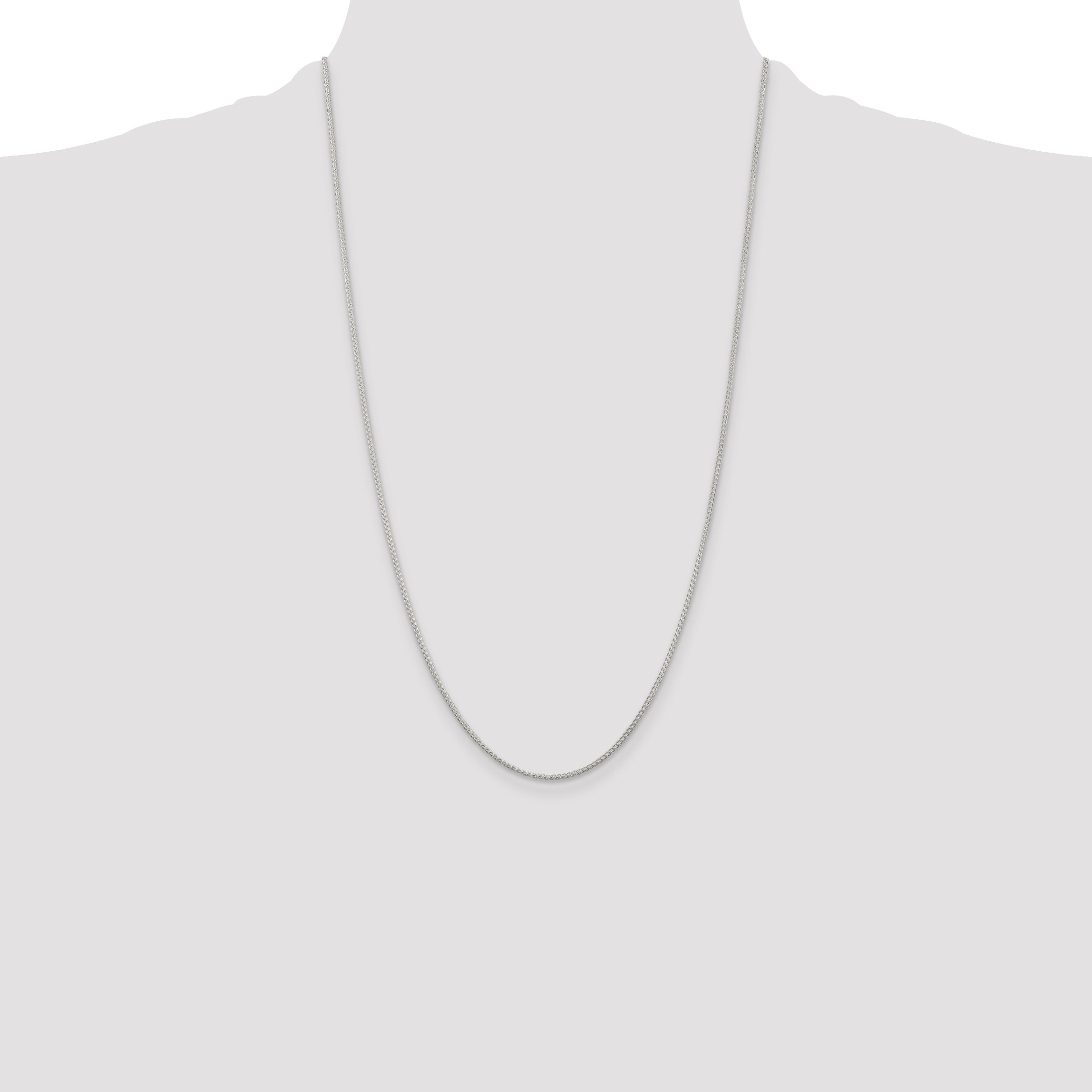 26 Inch Sterling Silver 1.25mm Round Spiga Chain Necklace