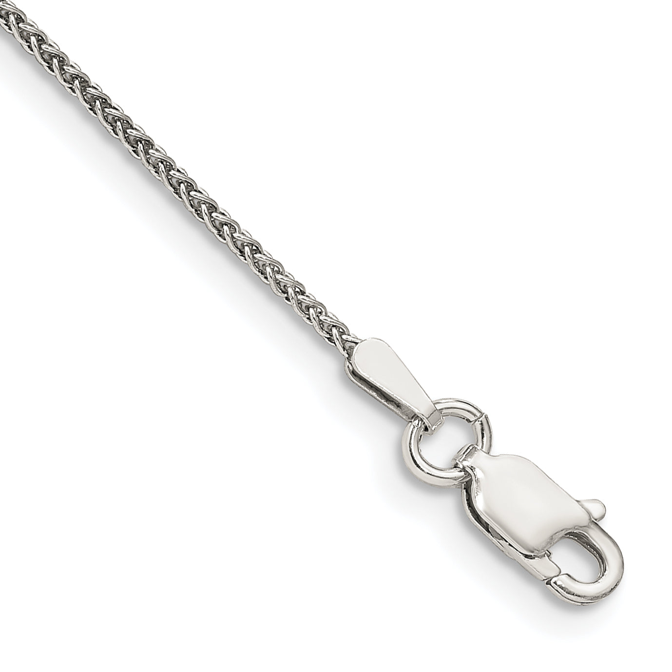 9 Inch Sterling Silver 1.25mm Round Spiga Chain Anklet