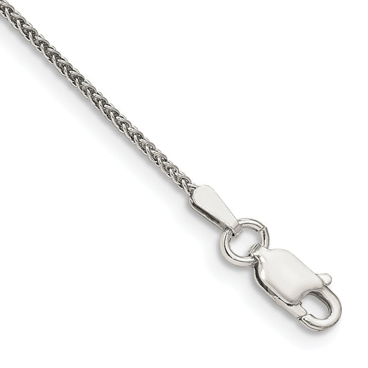 7 Inch Sterling Silver 1.25mm Round Spiga Chain Bracelet