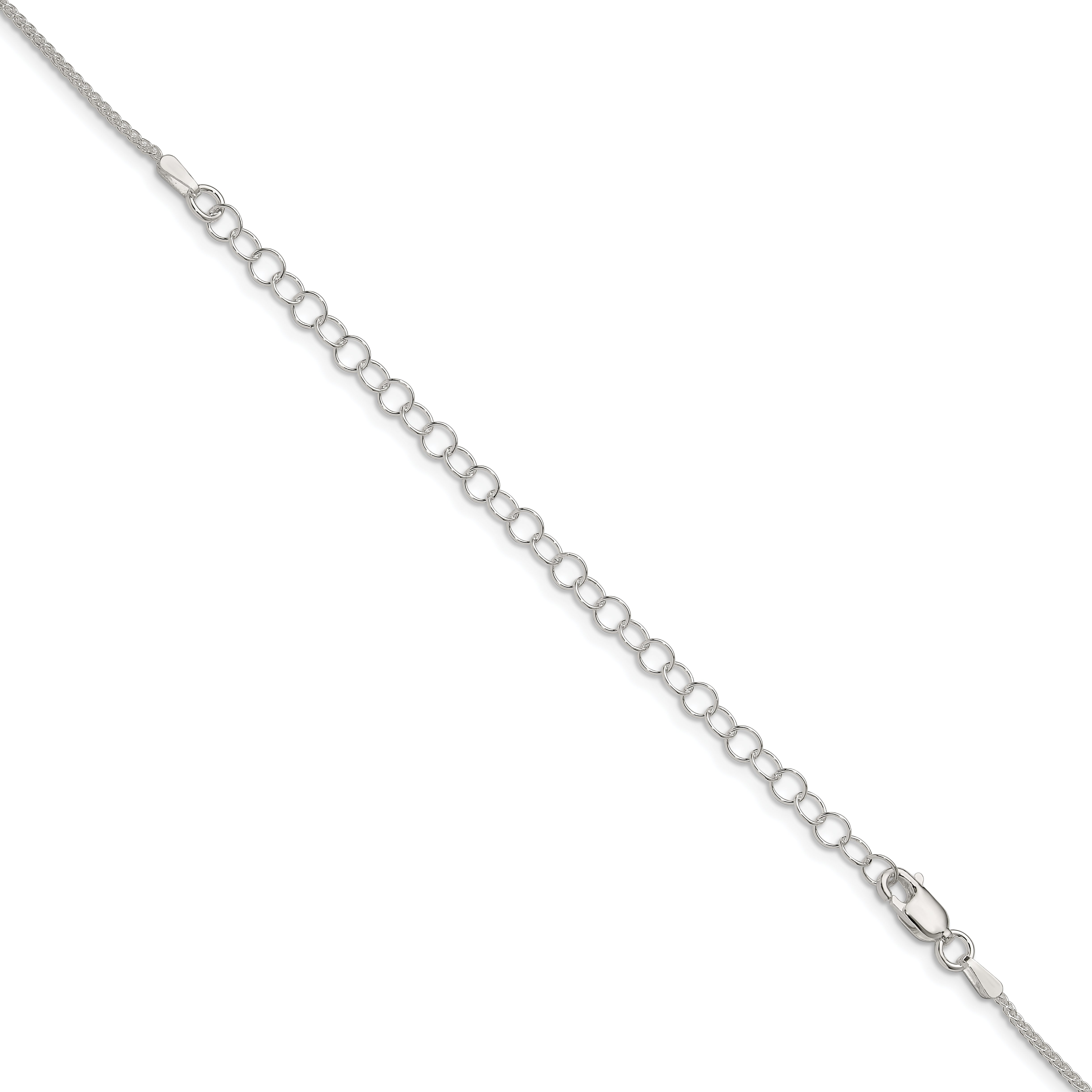 22 Inch Sterling Silver 1.25mm Round Spiga Chain W/4In Ext.