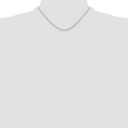 16 Inch Sterling Silver Rhodium-Plated 1.25mm Round Spiga Chain Necklace