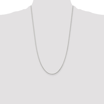 26 Inch Sterling Silver Rhodium-Plated 1.25mm Round Spiga Chain Necklace