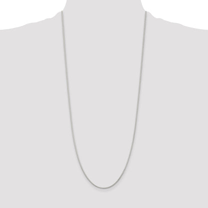 30 Inch Sterling Silver Rhodium-Plated 1.25mm Round Spiga Chain Necklace