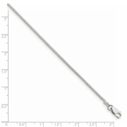 22 Inch Sterling Silver 1.5mm Round Spiga Chain W/4In Ext.