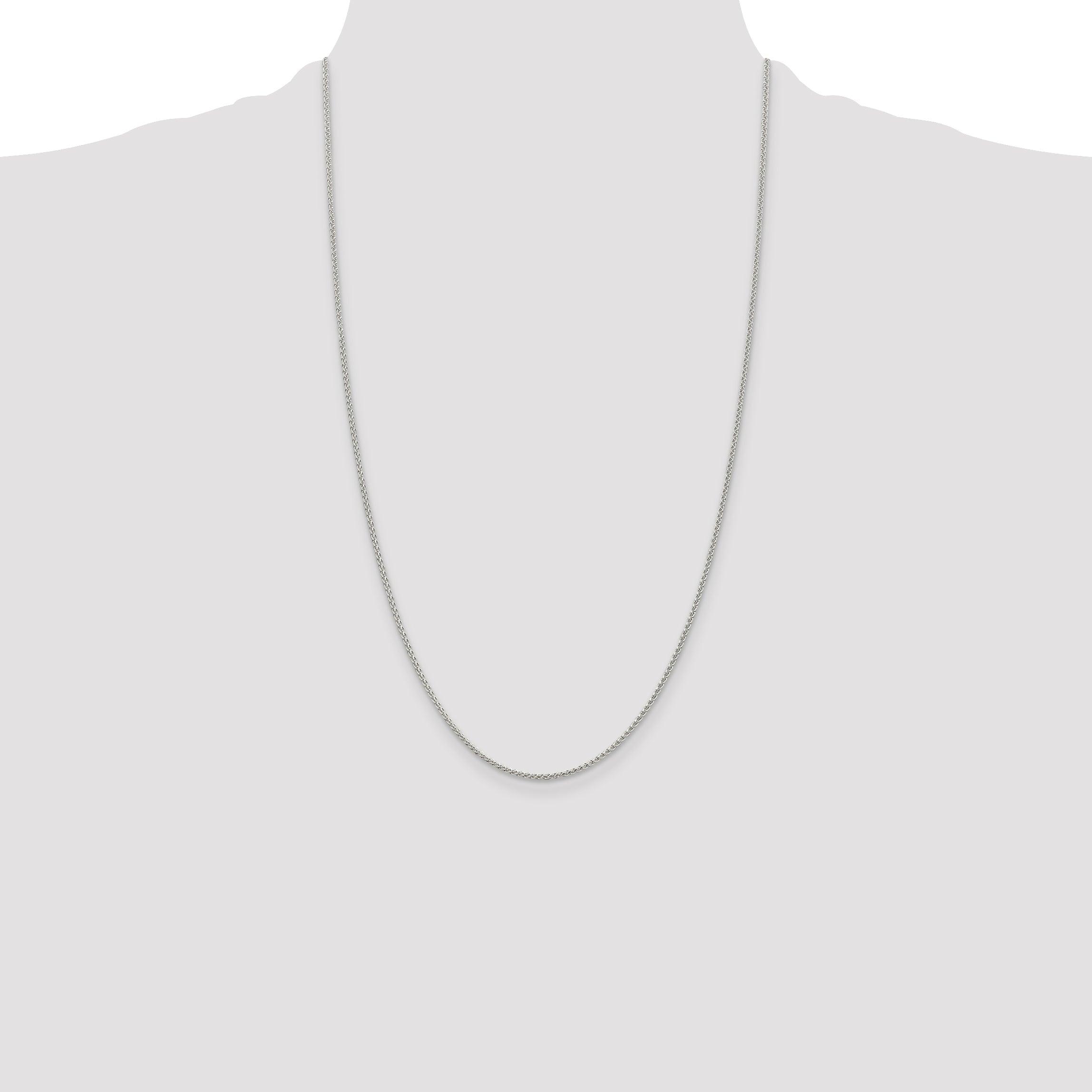 26 Inch Sterling Silver 1.5mm Round Spiga Chain Necklace