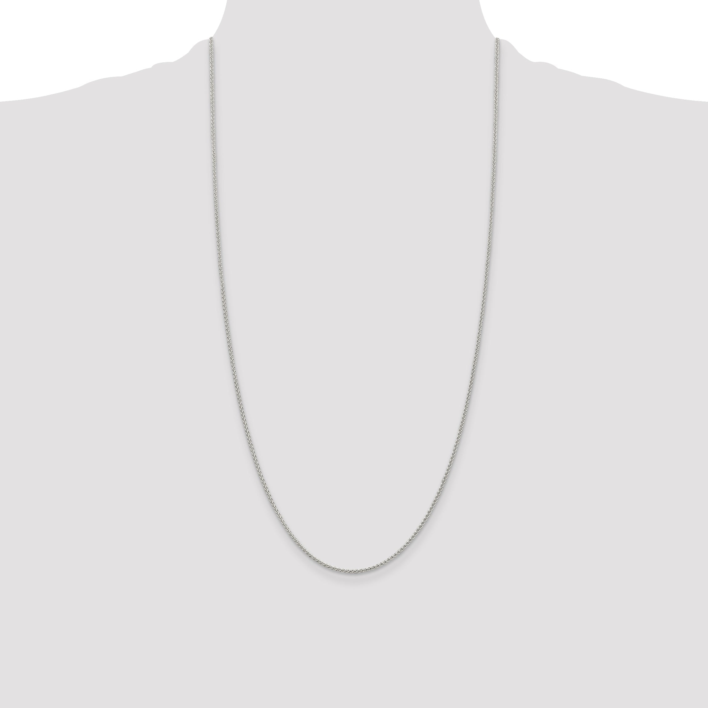 28 Inch Sterling Silver 1.5mm Round Spiga Chain Necklace