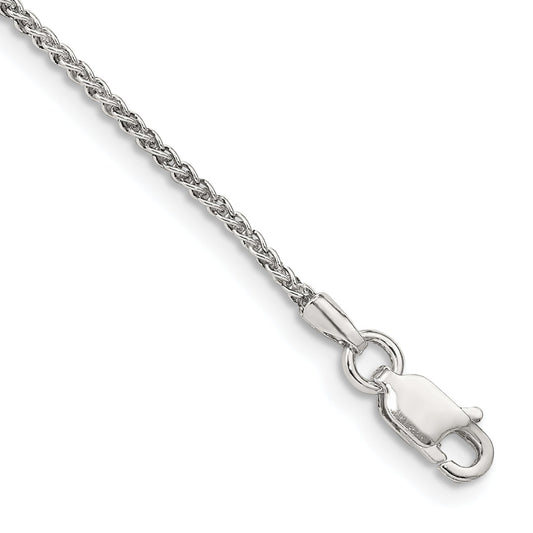 10 Inch Sterling Silver 1.5mm Round Spiga Chain Anklet