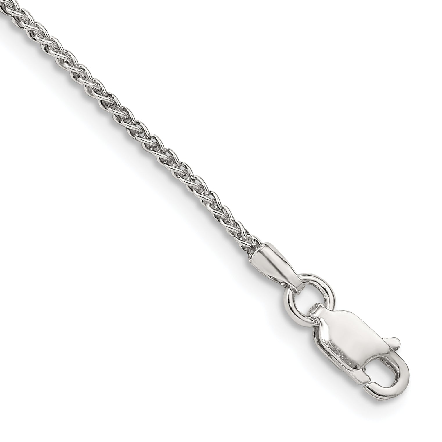 8 Inch Sterling Silver 1.5mm Round Spiga Chain Bracelet